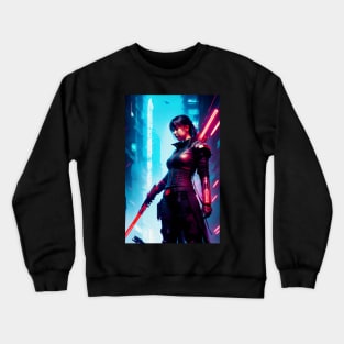 Abstract Cyberpunk Girl Crewneck Sweatshirt